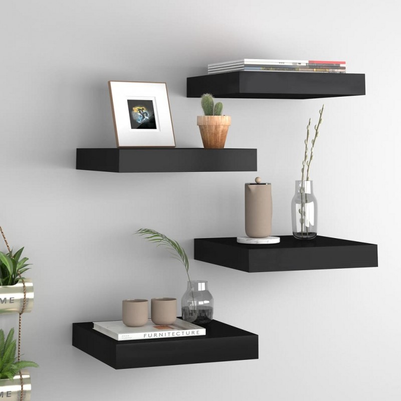 Acquista Mensole a Muro 4 pz Nere 23x23,5x3,8 cm in MDF con riferimento GHV-323825 della ditta GARDENHOME