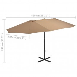 Acquista Ombrellone da Esterni Palo in Alluminio 460x270cm Grigio Talpa con riferimento GHV-44870 della ditta GARDENHOME