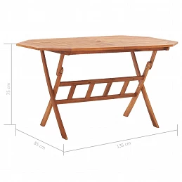 Acquista Tavolo da Giardino Pieghevole 135x85x75 cm Massello di Acacia con riferimento GHV-46657 della ditta GARDENHOME