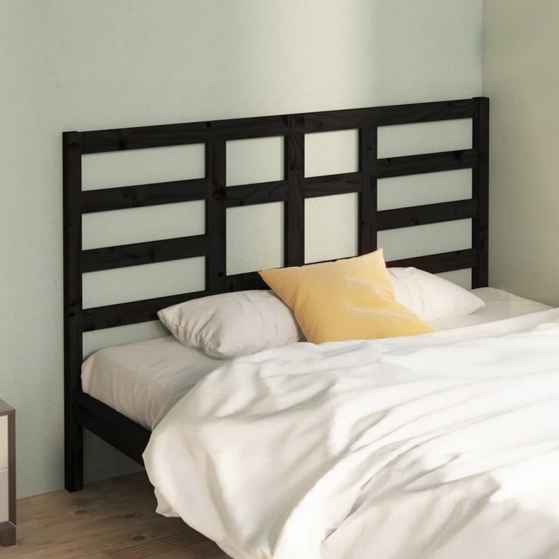Acquista Testiera per Letto Nera 126x4x104 cm in Legno Massello di Pino con riferimento GHV-818134 della ditta GARDENHOME