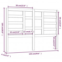 Acquista Testiera per Letto Nera 126x4x104 cm in Legno Massello di Pino con riferimento GHV-818134 della ditta GARDENHOME