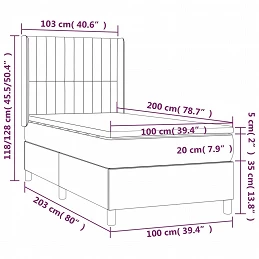 Acquista Letto a Molle Materasso e LED Grigio Chiaro 100x200 cm Tessuto con riferimento GHV-3139013 della ditta GARDENHOME
