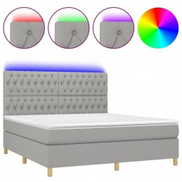 Acquista Letto a Molle Materasso e LED Grigio Chiaro 160x200 cm Tessuto con riferimento GHV-3135685 della ditta GARDENHOME