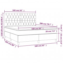 Acquista Letto a Molle Materasso e LED Grigio Chiaro 160x200 cm Tessuto con riferimento GHV-3135685 della ditta GARDENHOME