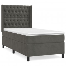 Acquista Giroletto a Molle con Materasso Grigio Scuro 90x200 cm Velluto con riferimento GHV-3132838 della ditta GARDENHOME