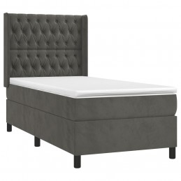 Acquista Giroletto a Molle con Materasso Grigio Scuro 90x200 cm Velluto con riferimento GHV-3132838 della ditta GARDENHOME