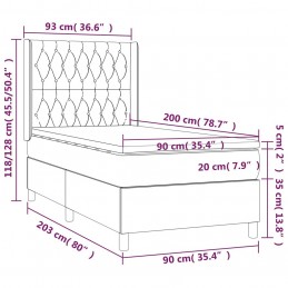 Acquista Giroletto a Molle con Materasso Grigio Scuro 90x200 cm Velluto con riferimento GHV-3132838 della ditta GARDENHOME