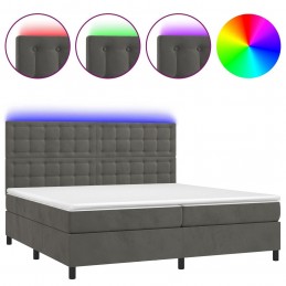 Acquista Letto a Molle con Materasso e LED Grigio Scuro 200x200 cm con riferimento GHV-3136384 della ditta GARDENHOME