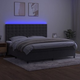 Acquista Letto a Molle con Materasso e LED Grigio Scuro 200x200 cm con riferimento GHV-3136384 della ditta GARDENHOME
