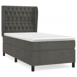 Acquista Giroletto a Molle con Materasso Grigio Scuro 90x190 cm Velluto con riferimento GHV-3129364 della ditta GARDENHOME