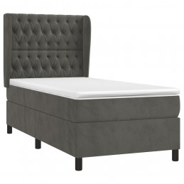 Acquista Giroletto a Molle con Materasso Grigio Scuro 90x190 cm Velluto con riferimento GHV-3129364 della ditta GARDENHOME