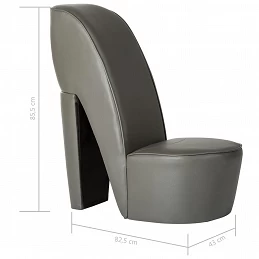Acquista Poltrona a Forma di Scarpa con Tacco in Similpelle Grigia con riferimento GHV-248651 della ditta GARDENHOME