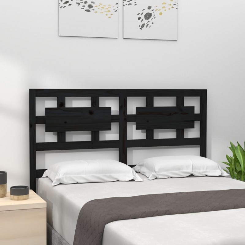 Acquista Testiera per Letto Nera 185,5x4x100cm in Legno Massello di Pino con riferimento GHV-818059 della ditta GARDENHOME