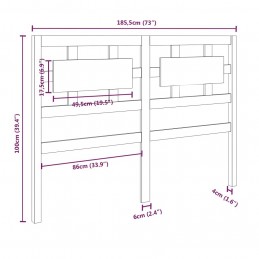 Acquista Testiera per Letto Nera 185,5x4x100cm in Legno Massello di Pino con riferimento GHV-818059 della ditta GARDENHOME