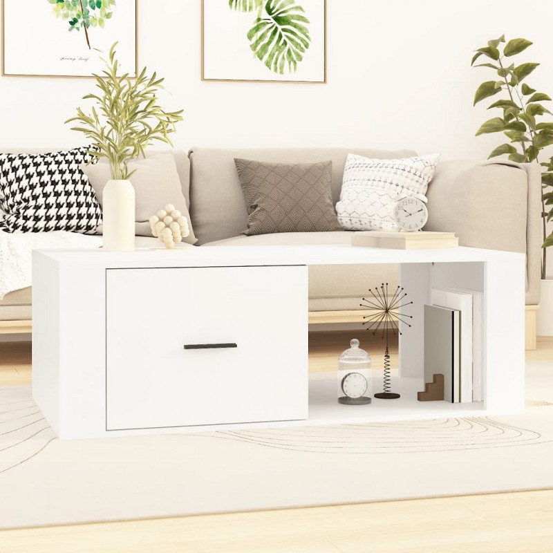 Acquista Tavolino da Salotto Bianco 100x50,5x35 cm in Legno Multistrato con riferimento GHV-816536 della ditta GARDENHOME