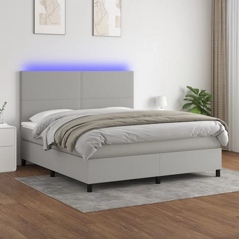 Acquista Letto a Molle Materasso e LED Grigio Chiaro 180x200 cm Tessuto con riferimento GHV-3134733 della ditta GARDENHOME