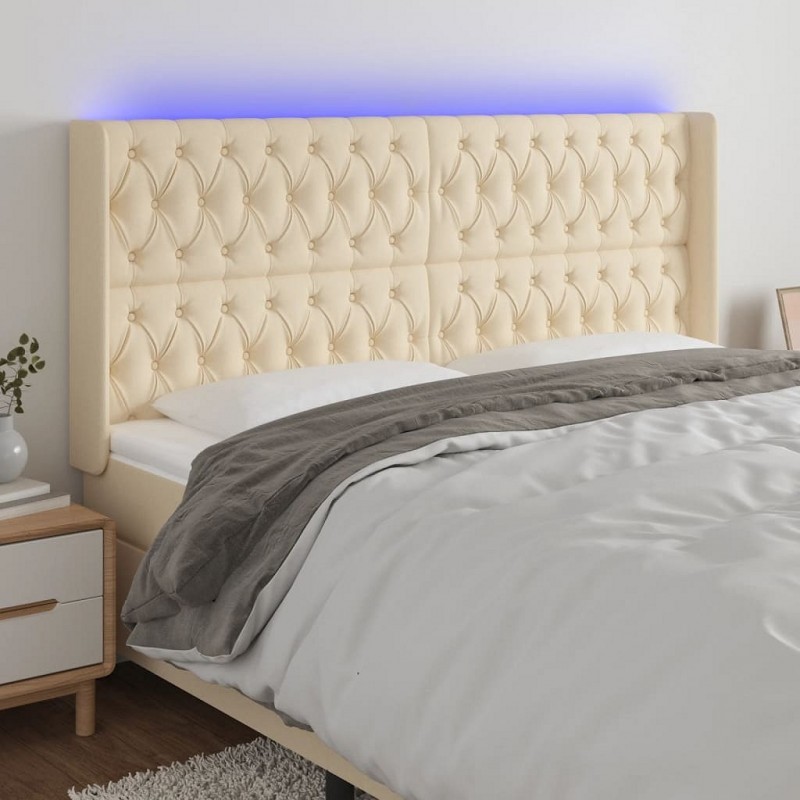 Acquista Testiera a LED Crema 203x23x118/128 cm in Tessuto con riferimento GHV-3124411 della ditta GARDENHOME