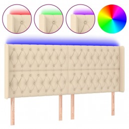 Acquista Testiera a LED Crema 203x23x118/128 cm in Tessuto con riferimento GHV-3124411 della ditta GARDENHOME