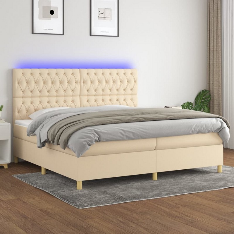 Acquista Letto a Molle Materasso e LED bianco 200x200cm in Tessuto con riferimento GHV-3135706 della ditta GARDENHOME