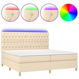 Acquista Letto a Molle Materasso e LED bianco 200x200cm in Tessuto con riferimento GHV-3135706 della ditta GARDENHOME