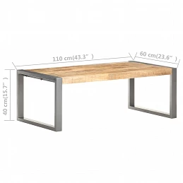Acquista Tavolino da Salotto 110x60x40 cm in Legno di Mango Grezzo con riferimento GHV-321556 della ditta GARDENHOME
