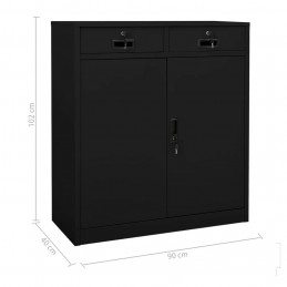 Acquista Armadio per Ufficio Nero 90x40x102 cm in Acciaio con riferimento GHV-336411 della ditta GARDENHOME