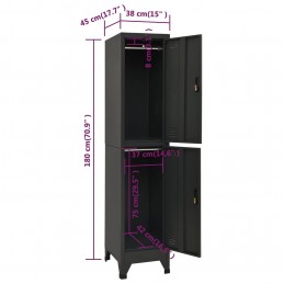 Acquista Armadietto con Serratura Antracite 38x45x180 cm in Acciaio con riferimento GHV-339779 della ditta GARDENHOME