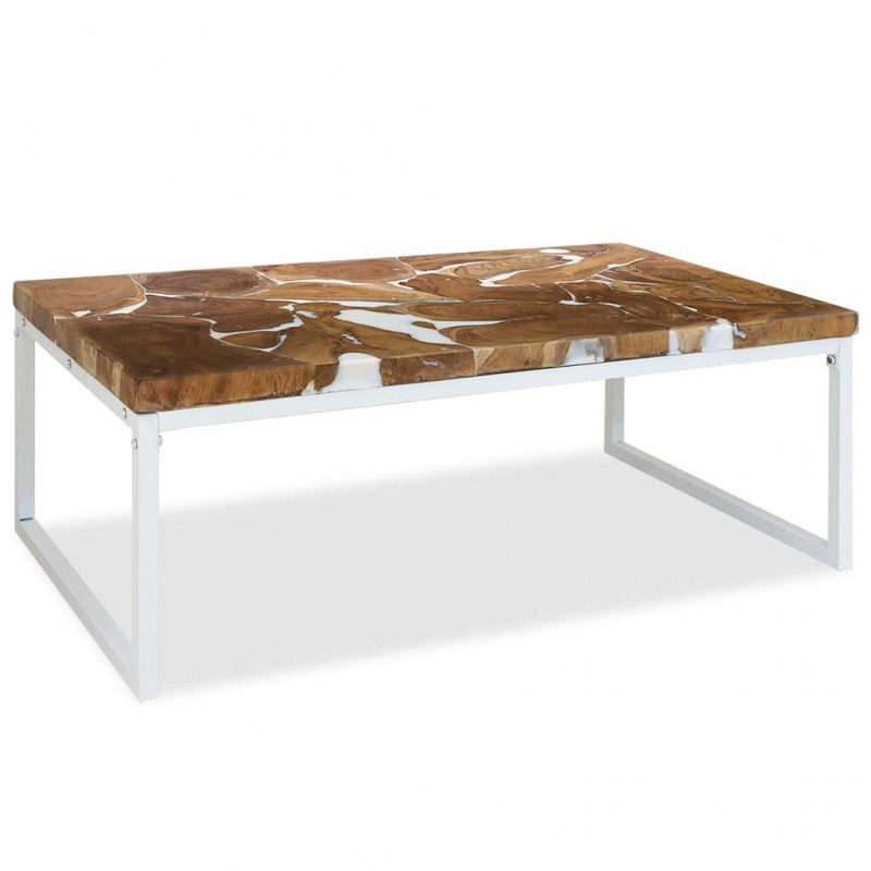Acquista Tavolino da Caffè in Legno di Teak e Resina 110x60x40 cm con riferimento GHV-244553 della ditta GARDENHOME
