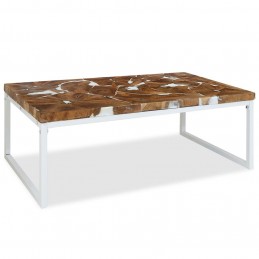 Acquista Tavolino da Caffè in Legno di Teak e Resina 110x60x40 cm con riferimento GHV-244553 della ditta GARDENHOME