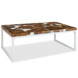 Acquista Tavolino da Caffè in Legno di Teak e Resina 110x60x40 cm con riferimento GHV-244553 della ditta GARDENHOME