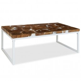Acquista Tavolino da Caffè in Legno di Teak e Resina 110x60x40 cm con riferimento GHV-244553 della ditta GARDENHOME