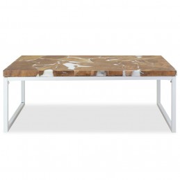 Acquista Tavolino da Caffè in Legno di Teak e Resina 110x60x40 cm con riferimento GHV-244553 della ditta GARDENHOME