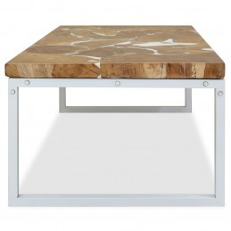 Acquista Tavolino da Caffè in Legno di Teak e Resina 110x60x40 cm con riferimento GHV-244553 della ditta GARDENHOME