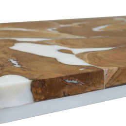 Acquista Tavolino da Caffè in Legno di Teak e Resina 110x60x40 cm con riferimento GHV-244553 della ditta GARDENHOME