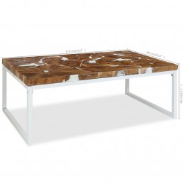 Acquista Tavolino da Caffè in Legno di Teak e Resina 110x60x40 cm con riferimento GHV-244553 della ditta GARDENHOME