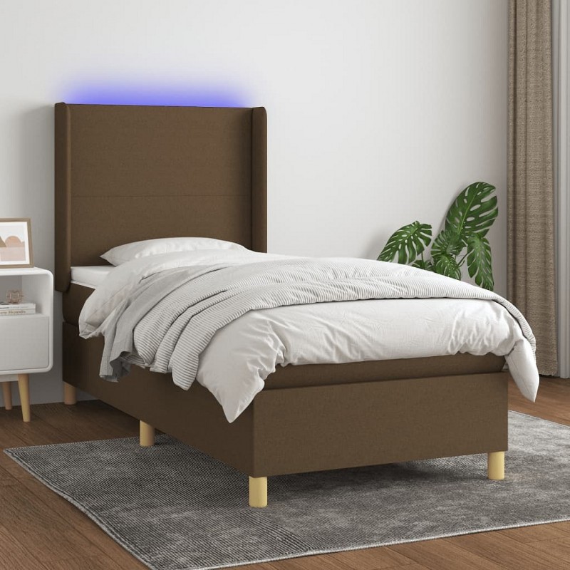 Acquista Letto a Molle Materasso e LED Marrone Scuro 80x200cm in Tessuto con riferimento GHV-3138672 della ditta GARDENHOME