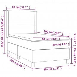 Acquista Letto a Molle Materasso e LED Marrone Scuro 80x200cm in Tessuto con riferimento GHV-3138672 della ditta GARDENHOME