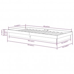 Acquista Giroletto Grigio in Legno Massello 75x190 cm 2FT6 Small Single con riferimento GHV-819934 della ditta GARDENHOME
