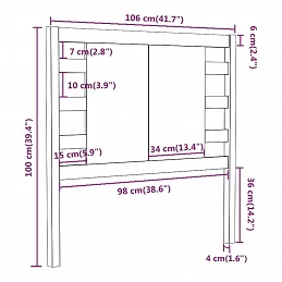 Acquista Testiera per Letto Grigia 106x4x100cm in Legno Massello di Pino con riferimento GHV-818757 della ditta GARDENHOME