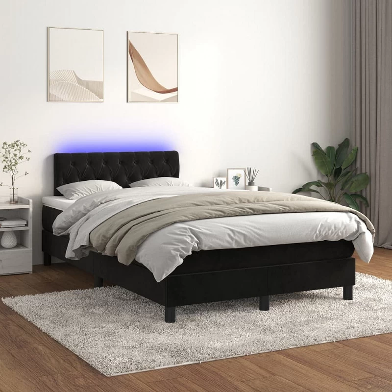 Acquista Letto a Molle con Materasso e LED Nero 120x200 cm in Velluto con riferimento GHV-3134575 della ditta GARDENHOME