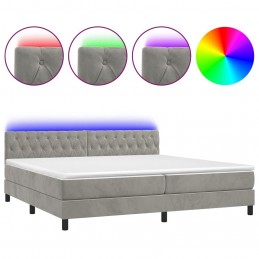 Acquista Letto a Molle Materasso e LED Grigio Chiaro 200x200 cm Velluto con riferimento GHV-3134603 della ditta GARDENHOME