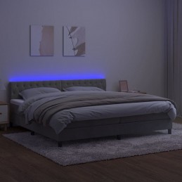 Acquista Letto a Molle Materasso e LED Grigio Chiaro 200x200 cm Velluto con riferimento GHV-3134603 della ditta GARDENHOME