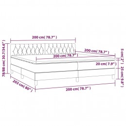 Acquista Letto a Molle Materasso e LED Grigio Chiaro 200x200 cm Velluto con riferimento GHV-3134603 della ditta GARDENHOME