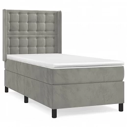 Acquista Giroletto a Molle con Materasso Grigio Chiaro 90x200 cm Velluto con riferimento GHV-3132897 della ditta GARDENHOME
