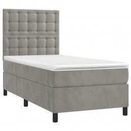 Acquista Letto a Molle Materasso e LED Grigio Chiaro 90x200 cm Velluto con riferimento GHV-3136341 della ditta GARDENHOME