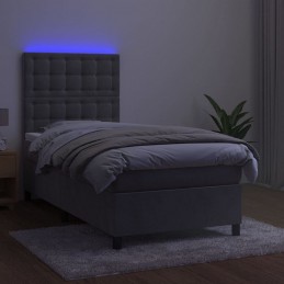 Acquista Letto a Molle Materasso e LED Grigio Chiaro 90x200 cm Velluto con riferimento GHV-3136341 della ditta GARDENHOME
