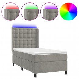 Acquista Letto a Molle Materasso e LED Grigio Chiaro 90x200 cm Velluto con riferimento GHV-3139781 della ditta GARDENHOME