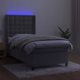 Acquista Letto a Molle Materasso e LED Grigio Chiaro 90x200 cm Velluto con riferimento GHV-3139781 della ditta GARDENHOME