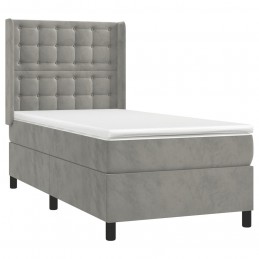 Acquista Letto a Molle Materasso e LED Grigio Chiaro 90x200 cm Velluto con riferimento GHV-3139781 della ditta GARDENHOME