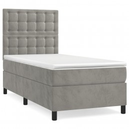 Acquista Giroletto a Molle con Materasso Grigio Chiaro 90x200 cm Velluto con riferimento GHV-3143241 della ditta GARDENHOME